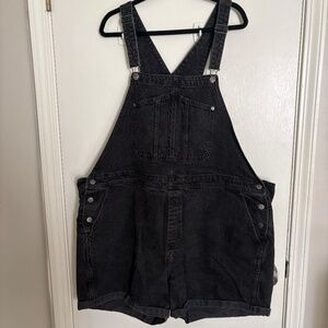Black Denim Old Navy Short Overalls